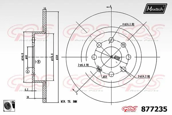 Piston, brake caliper (72945016)