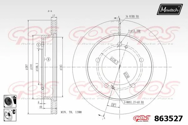 Piston, brake caliper (72960023)