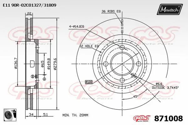 Piston, brake caliper (72954040)