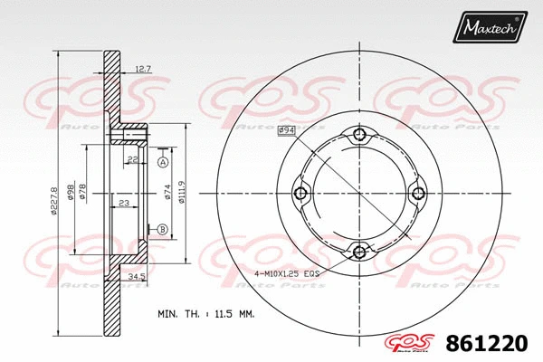 Piston, brake caliper (72938006)