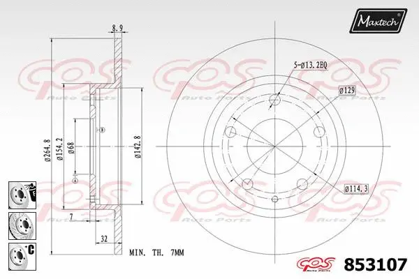 Piston, brake caliper (72951003)