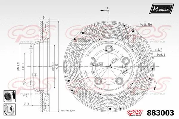 Piston, brake caliper (72934038)