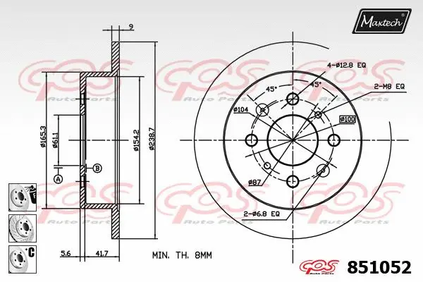 Piston, brake caliper (72930003)