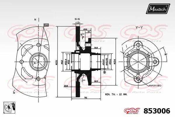 Piston, brake caliper (72942030)