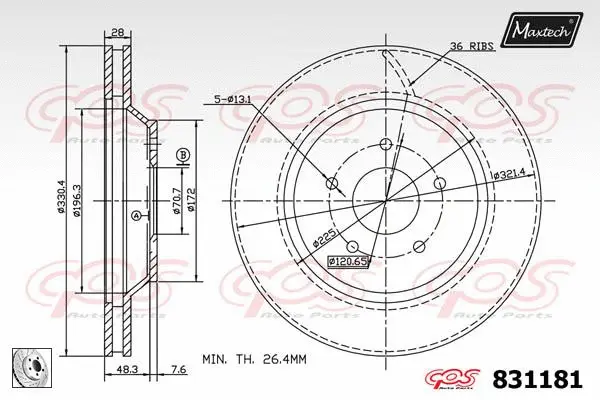 Piston, brake caliper (72938057)