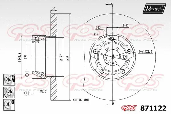 Piston, brake caliper (72954038)