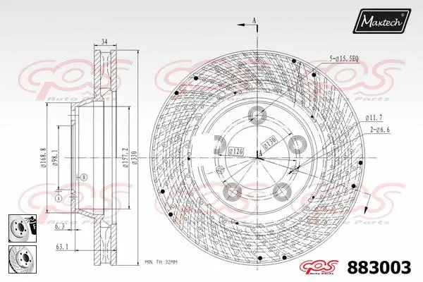 Seal, brake caliper piston (70180230)