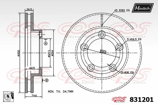 Piston, brake caliper (72940045)
