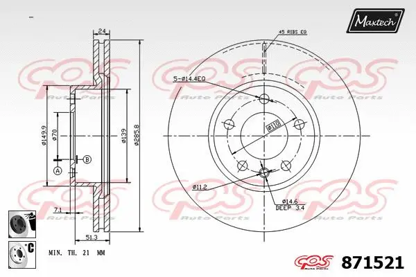 Seal, brake caliper piston (70180321)