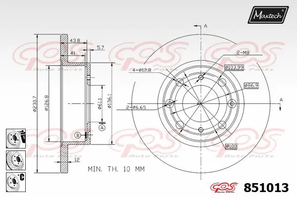 Piston, brake caliper (72934013)