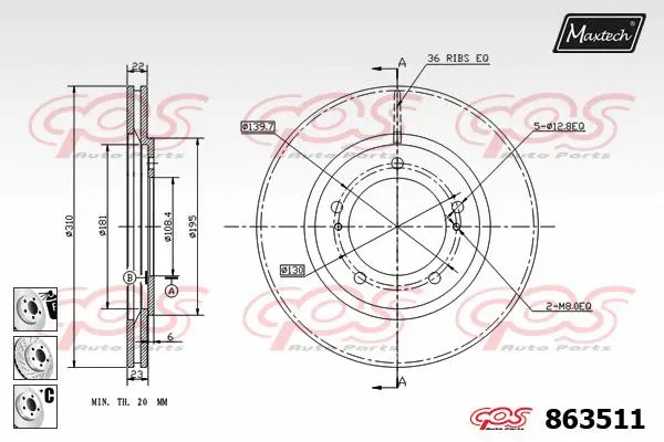 Seal, brake caliper piston (70180094)
