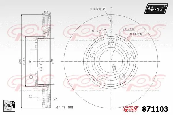 Piston, brake caliper (72954073)