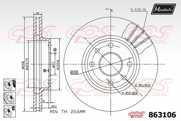 Piston, brake caliper (72960021)
