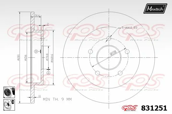 Guide Bolt, brake caliper (71810115)