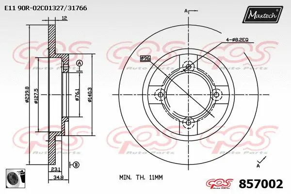 Piston, brake caliper (72952004)