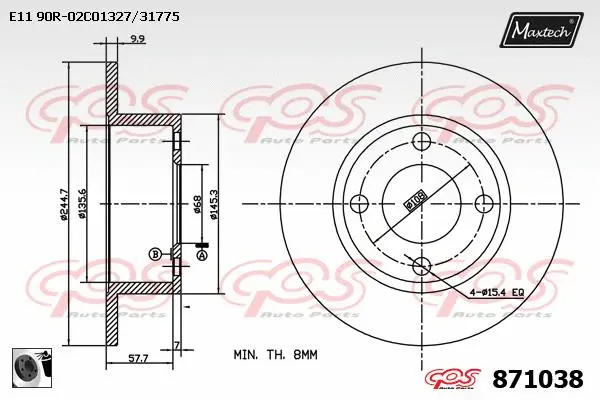 Piston, brake caliper (72936013)