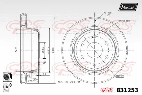 Piston, brake caliper (72954081)
