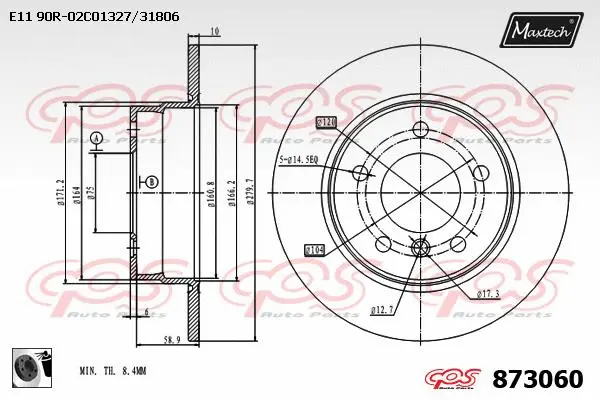 Piston, brake caliper (72945017)