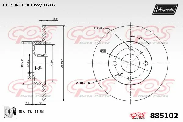 Piston, brake caliper (72936026)