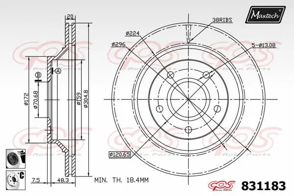 Control Element, parking brake caliper (72718013)