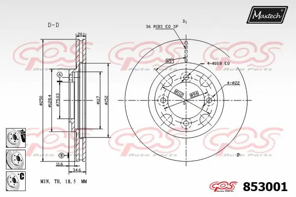 Piston, brake caliper (72957021)
