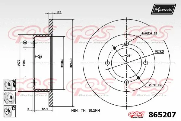 Piston, brake caliper (72944013)