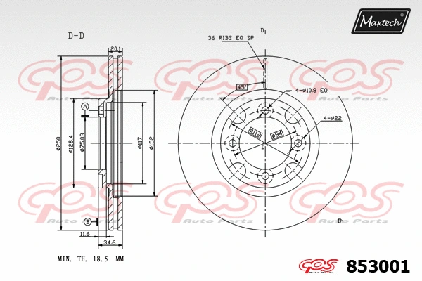 Piston, brake caliper (72957015)
