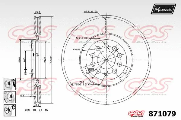 Piston, brake caliper (72950002)