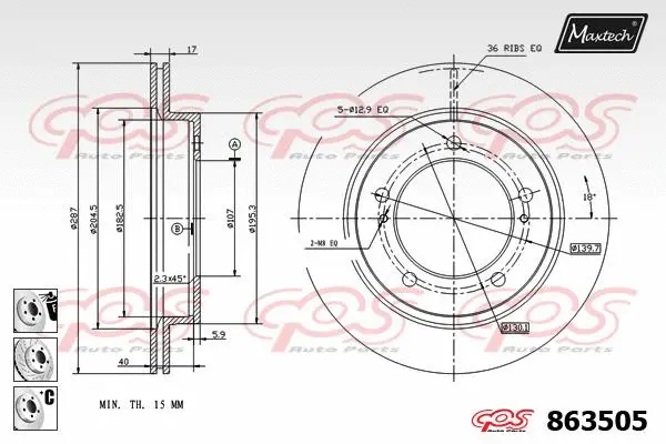 Guide Bolt, brake caliper (71810101)
