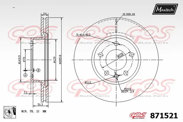 Piston, brake caliper (72957045)