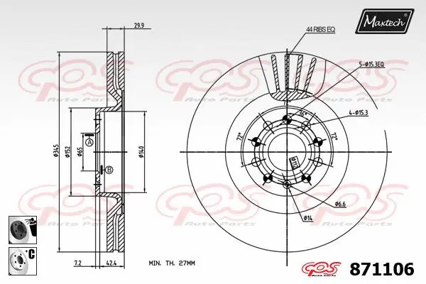 Seal, brake caliper piston (70180450)