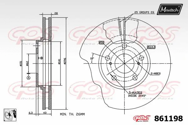 Piston, brake caliper (72951022)
