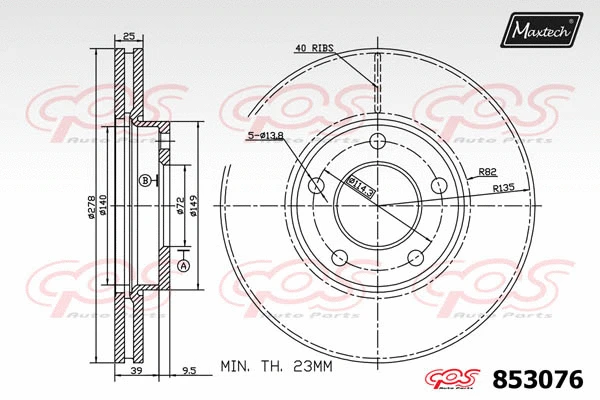 Piston, brake caliper (72951005)