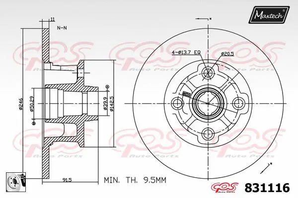 Piston, brake caliper (72938077)