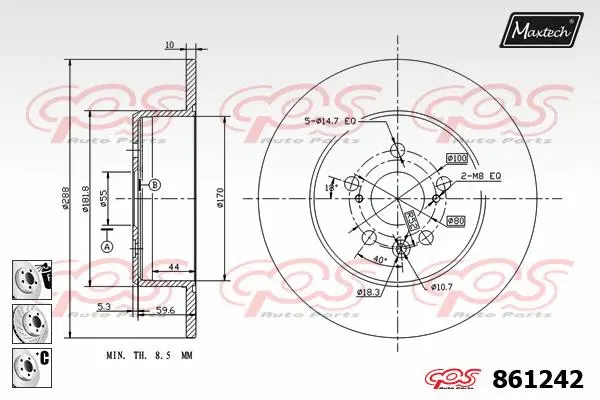 Piston, brake caliper (72930004)
