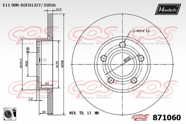 Piston, brake caliper (72942017)