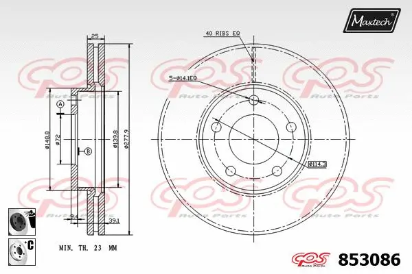 Piston, brake caliper (72952002)