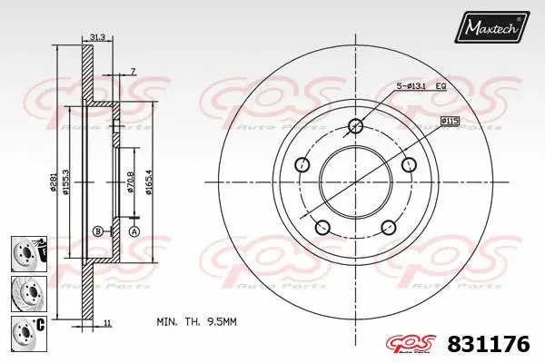 Piston, brake caliper (72960041)