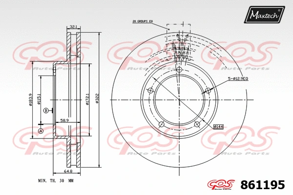 Piston, brake caliper (72938030)