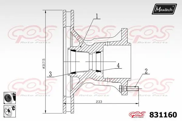 Piston, brake caliper (72952014)