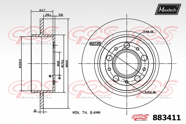 Piston, brake caliper (72940005)