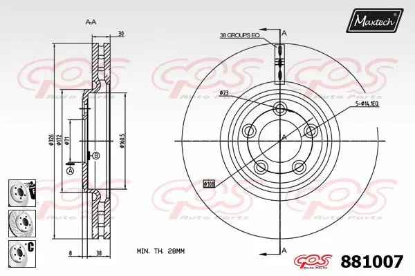 Piston, brake caliper (72940007)