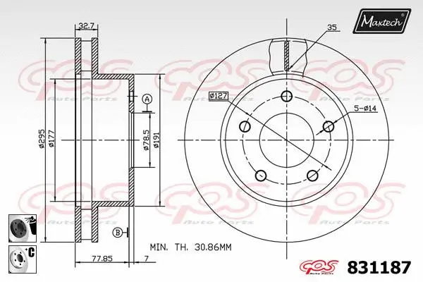Piston, brake caliper (72954052)