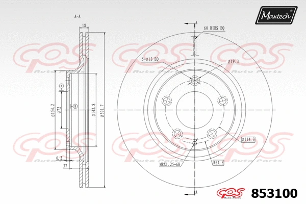 Piston, brake caliper (72954008)