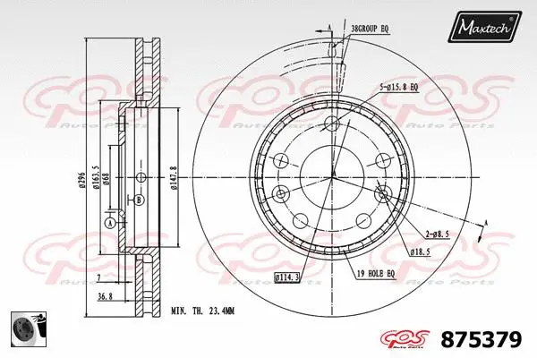 Piston, brake caliper (72940006)