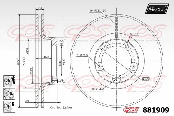 Piston, brake caliper (72948030)
