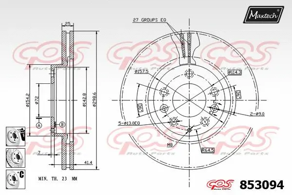 Piston, brake caliper (72957031)
