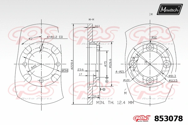 Piston, brake caliper (72957003)