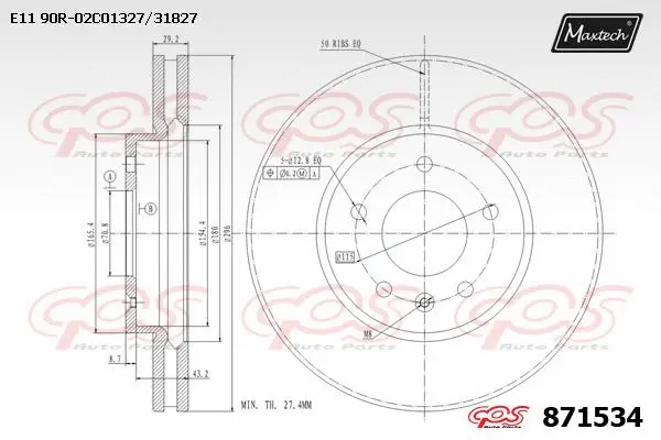 Piston, brake caliper (72938034P)