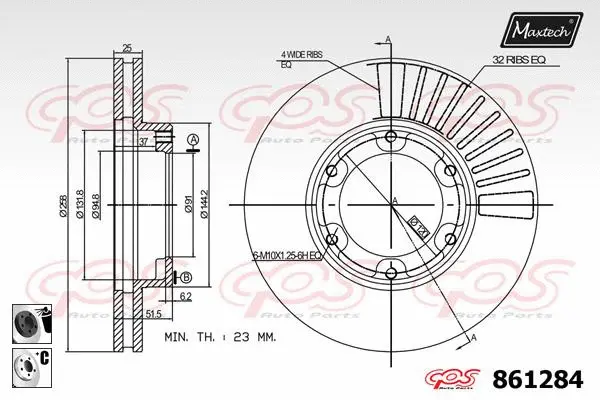 Piston, brake caliper (72943004)
